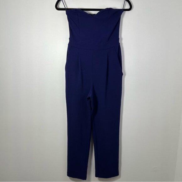 Express Women’s Strapless Blue/Purple Jumpsuit Size 2 - Picture 1 of 5